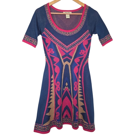 Flying Tomato Dresses & Skirts - Flying Tomato Aztec Colorful Fit & Flare Knit Sweater Dress Size Small SW3423